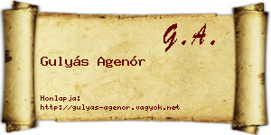 Gulyás Agenór névjegykártya